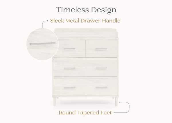 Delta Children Classic 4 Drawer Dresser with Changing Top in Antique White Delta Children Classic 4 Drawer Dresser with Changing Top in Antique White