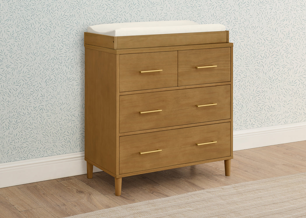 Classic 4 Drawer Dresser with Changing Top and Interlocking DrawersAcorn (755)