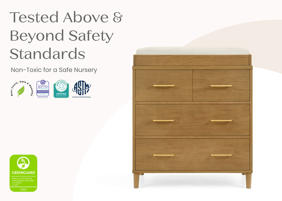 Acorn (755) 25-Classic 4 Drawer Dresser with Changing Top and Interlocking Drawers