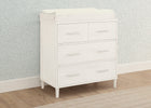 Antique White (1545) 65-Classic 4 Drawer Dresser with Changing Top and Interlocking Drawers