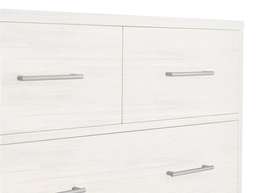 Antique White (1545) 78-Classic 4 Drawer Dresser with Changing Top and Interlocking Drawers