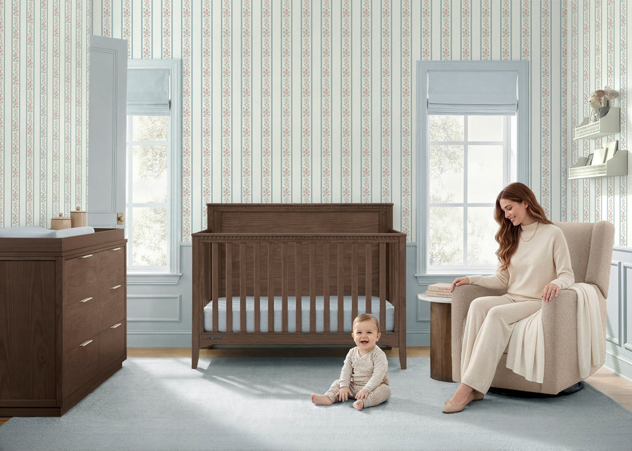 Teak Brown (1526) 18-Kendall 6-in-1 Convertible Crib