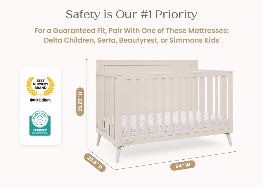 Soft Beige (1560) 22-Lola 6-in-1 Convertible Crib