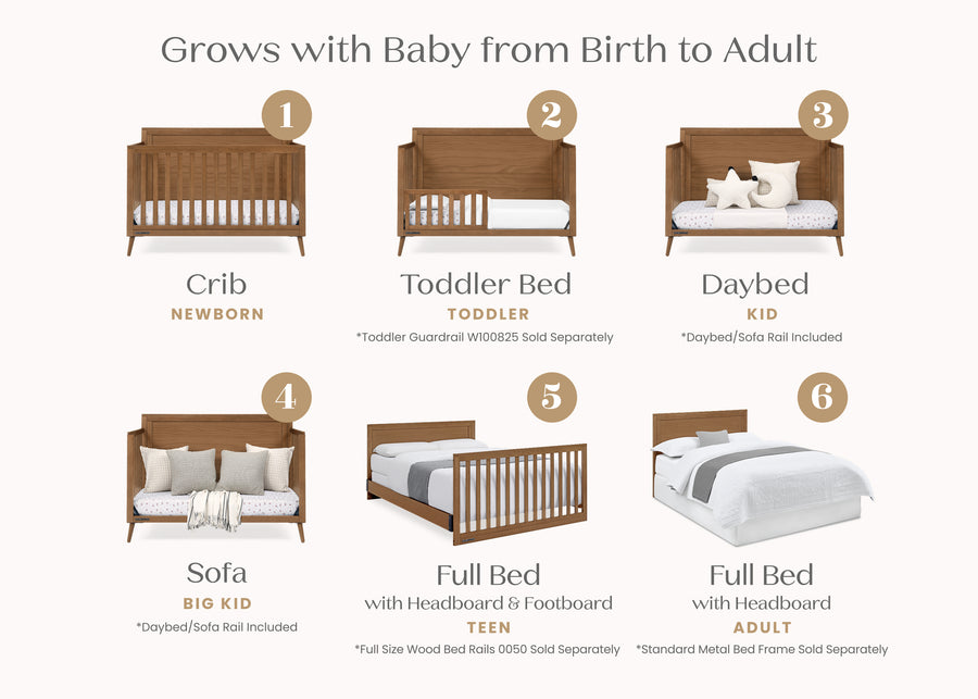 Chestnut (836) 3-Lola 6-in-1 Convertible Crib