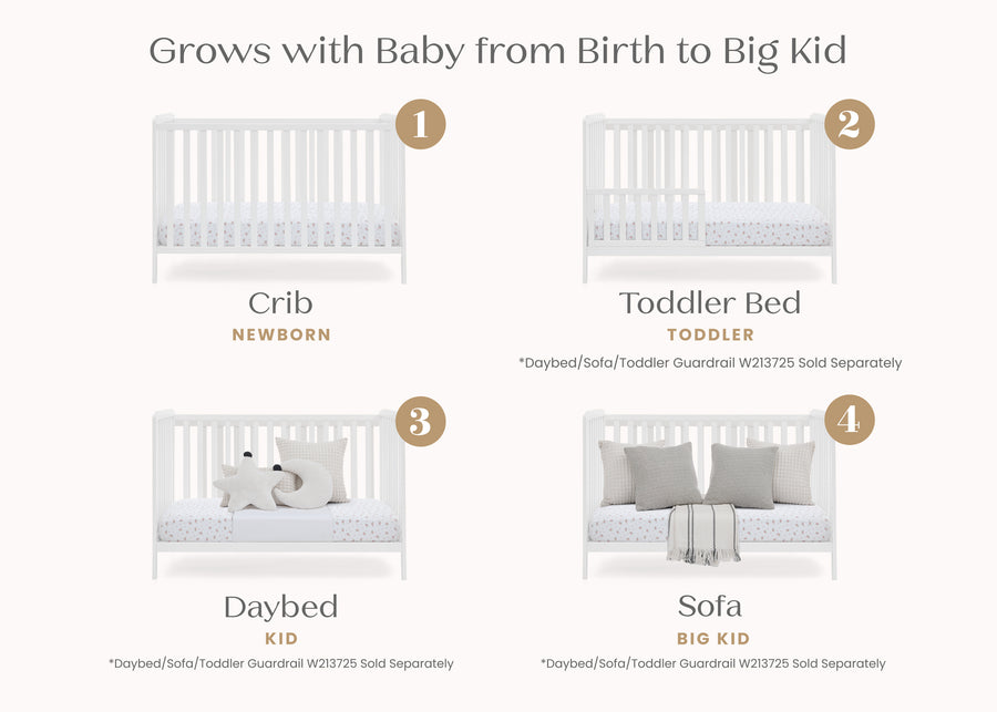White (1587) 3-Emmie 4-in-1 Convertible Crib