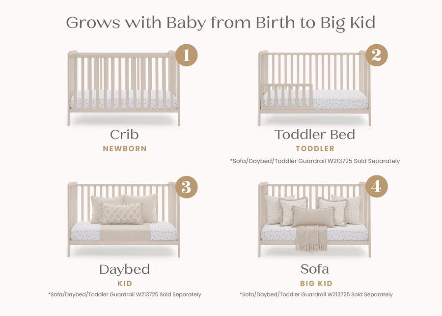 Soft Beige (1590) 28-Emmie 4-in-1 Convertible Crib