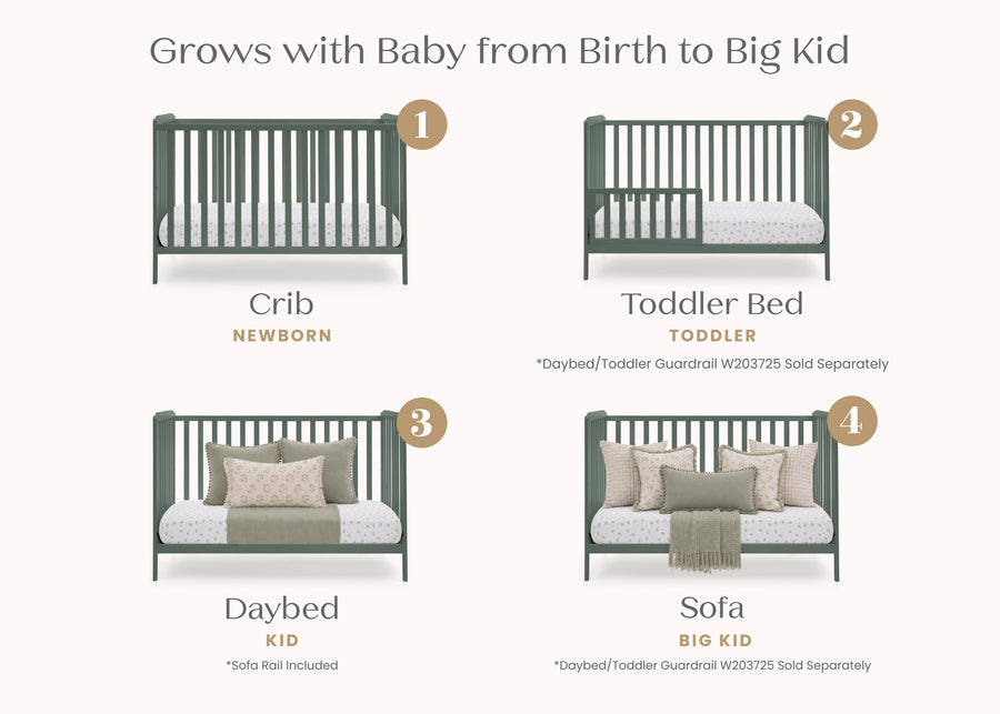 Grassy Glen (359) 17-Emmie 4-in-1 Convertible Crib