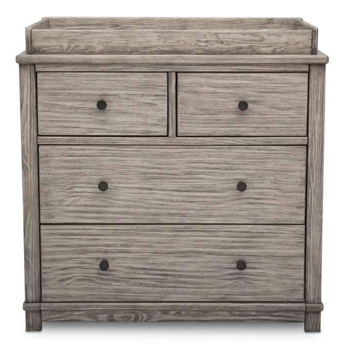 DCB: Rustic White (119) 12-Monterey 4 Drawer Dresser with Changing Top and Interlocking Drawers