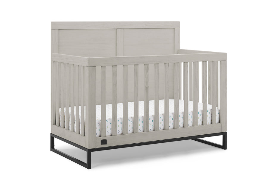 Rustic Mist with Matte Black (1395)  12-Foundry 6-in-1 Convertible Crib