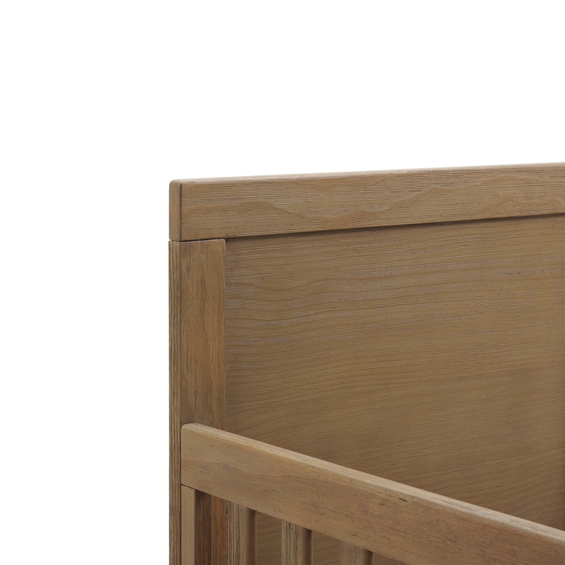 Wooden headboard on a white background