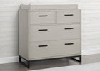Rustic Mist with Matte Black (1395) 1-Foundry 4 Drawer Dresser with Changing Top and Interlocking Drawers