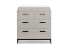 Rustic Mist with Matte Black (1395) 2-Foundry 4 Drawer Dresser with Changing Top and Interlocking Drawers