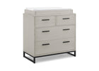 Rustic Mist with Matte Black (1395) 3-Foundry 4 Drawer Dresser with Changing Top and Interlocking Drawers