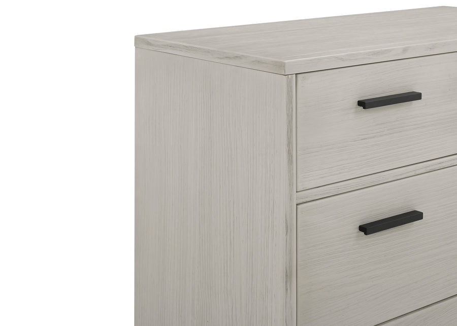 Rustic Mist with Matte Black (1395) 5-Foundry 4 Drawer Dresser with Changing Top and Interlocking Drawers
