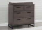 Rustic Grey with Matte Black (1469) 6-Foundry 4 Drawer Dresser with Changing Top and Interlocking Drawers