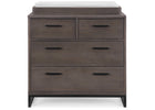 Rustic Grey with Matte Black (1469) 7-Foundry 4 Drawer Dresser with Changing Top and Interlocking Drawers