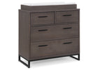 Rustic Grey with Matte Black (1469) 8-Foundry 4 Drawer Dresser with Changing Top and Interlocking Drawers