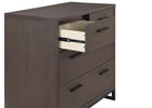 Rustic Grey with Matte Black (1469) 9-Foundry 4 Drawer Dresser with Changing Top and Interlocking Drawers