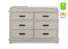 Rustic Mist (1373) 2-Asher 6 Drawer Dresser with Changing Top and Interlocking Drawers