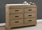 Rustic Acorn (1383) 1-Asher 6 Drawer Dresser with Changing Top and Interlocking Drawers