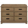 DCB: Aged Oak (845) 19-Asher 6 Drawer Dresser with Changing Top and Interlocking Drawers