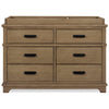 DCB:Rustic Acorn (1383) 6-Asher 6 Drawer Dresser with Changing Top and Interlocking Drawers