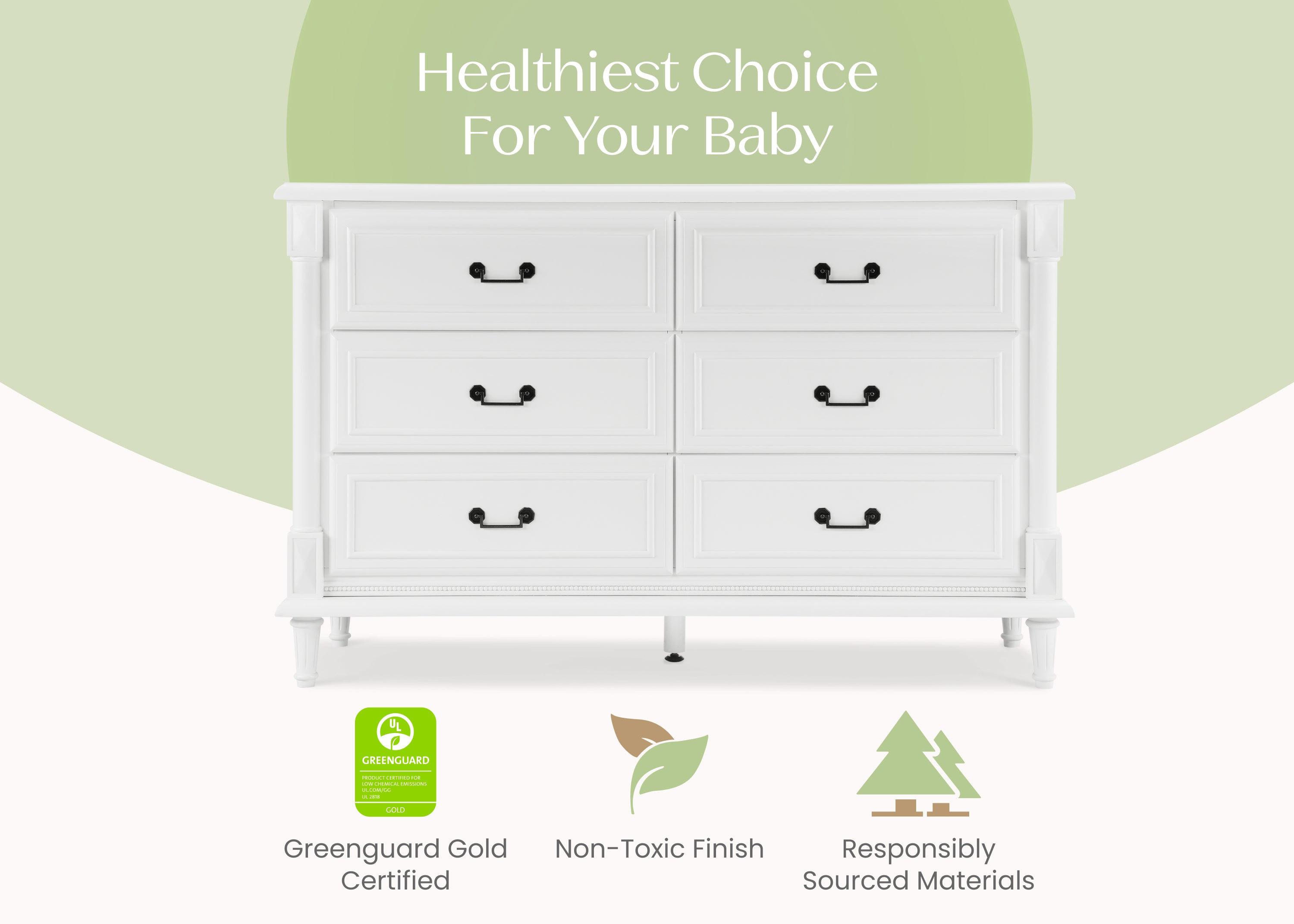 Juliette 6 Drawer Dresser with Changing Top and Interlocking