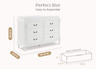 Bianca White (130) 5-Juliette 6 Drawer Dresser with Changing Top and Interlocking Drawers