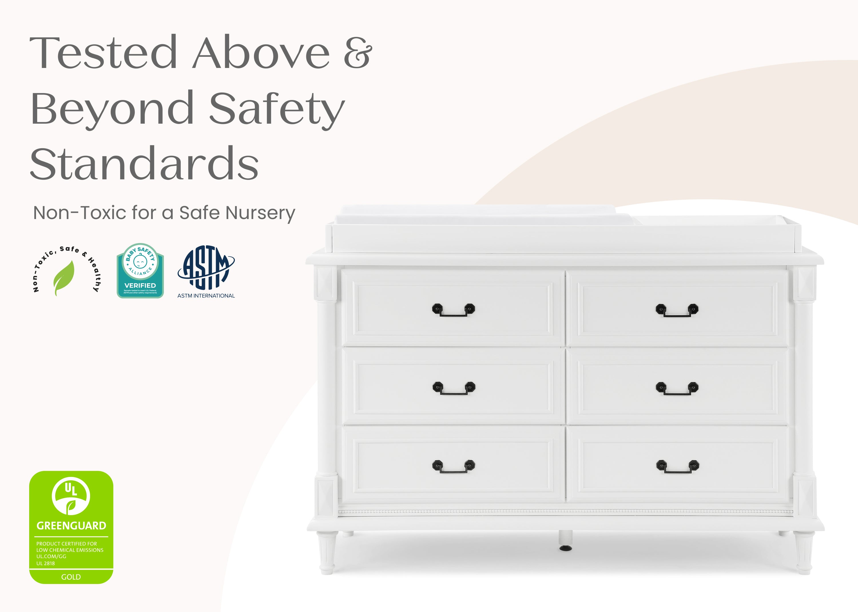 Juliette 6 Drawer Dresser with Changing Top and Interlocking