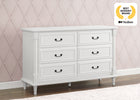 Bianca White (130) 2-Juliette 6 Drawer Dresser with Changing Top and Interlocking Drawers