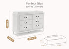 Moonstruck Grey (1351) 19-Juliette 6 Drawer Dresser with Changing Top and Interlocking Drawers