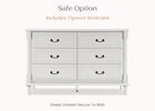 Moonstruck Grey (1351) 21-Juliette 6 Drawer Dresser with Changing Top and Interlocking Drawers