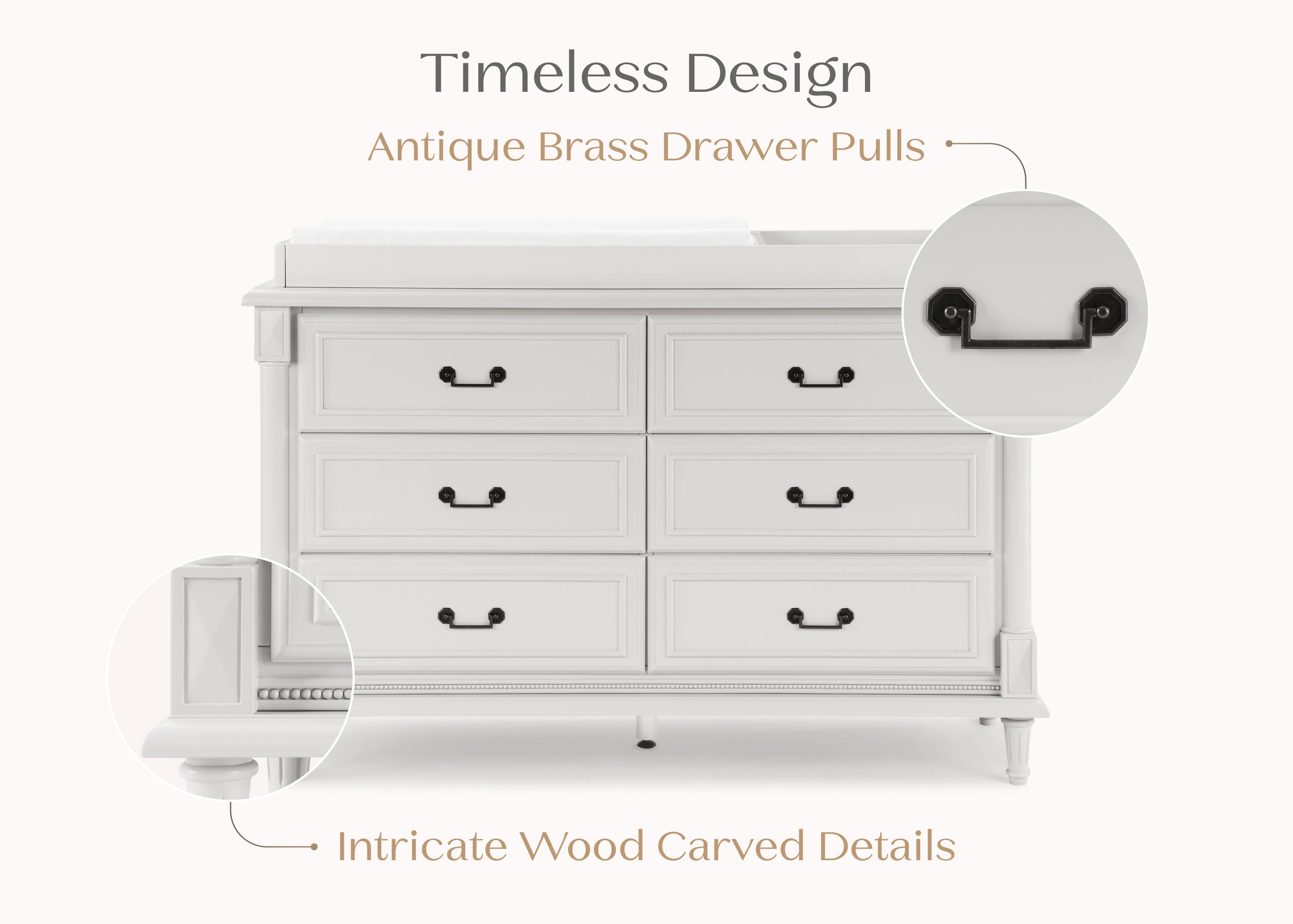 Juliette 6 Drawer Dresser with Changing Top and Interlocking