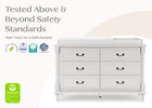 Moonstruck Grey (1351) 23-Juliette 6 Drawer Dresser with Changing Top and Interlocking Drawers
