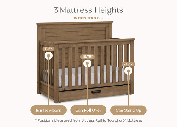 Caden 6-in-1 Convertible Crib with Trundle Drawer Delta Children