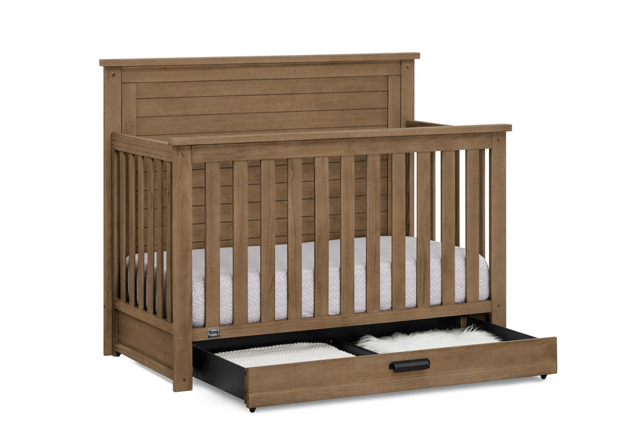 Aged Oak (845) 55-Caden 6-in-1 Convertible Crib with Trundle Drawer