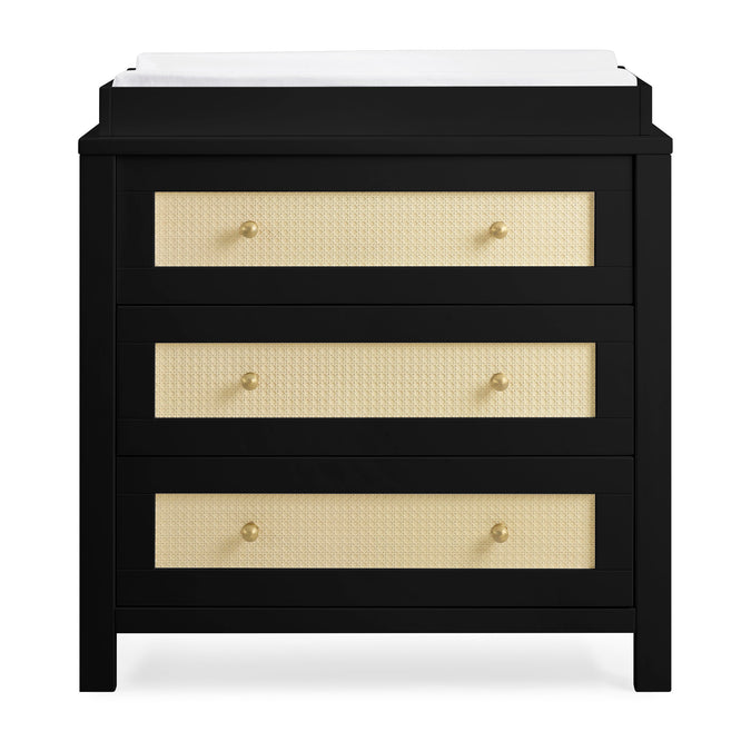 DCB:Ebony with Textured Almond (1507) 11-Theo 3 Drawer Dresser with Changing Top