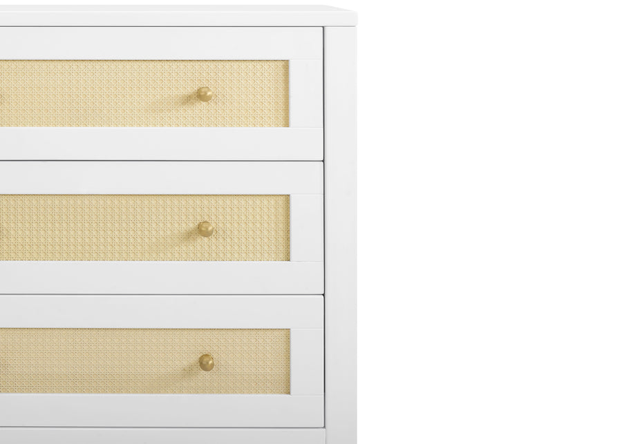 Bianca White with Textured Almond (1508) 10-Theo 3 Drawer Dresser with Changing Top