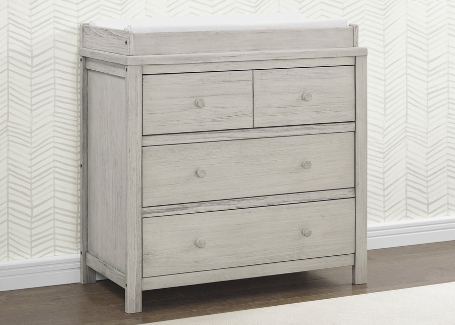 Rustic Mist (1373) 7-Cambridge 3 Drawer Dresser with Interlocking Drawers