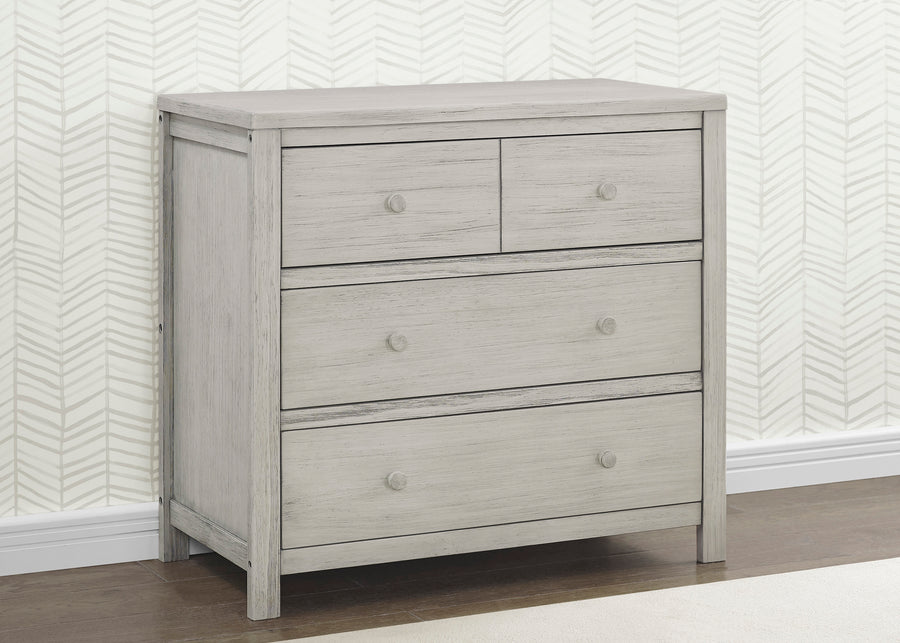 Rustic Mist (1373) 6-Cambridge 3 Drawer Dresser with Interlocking Drawers