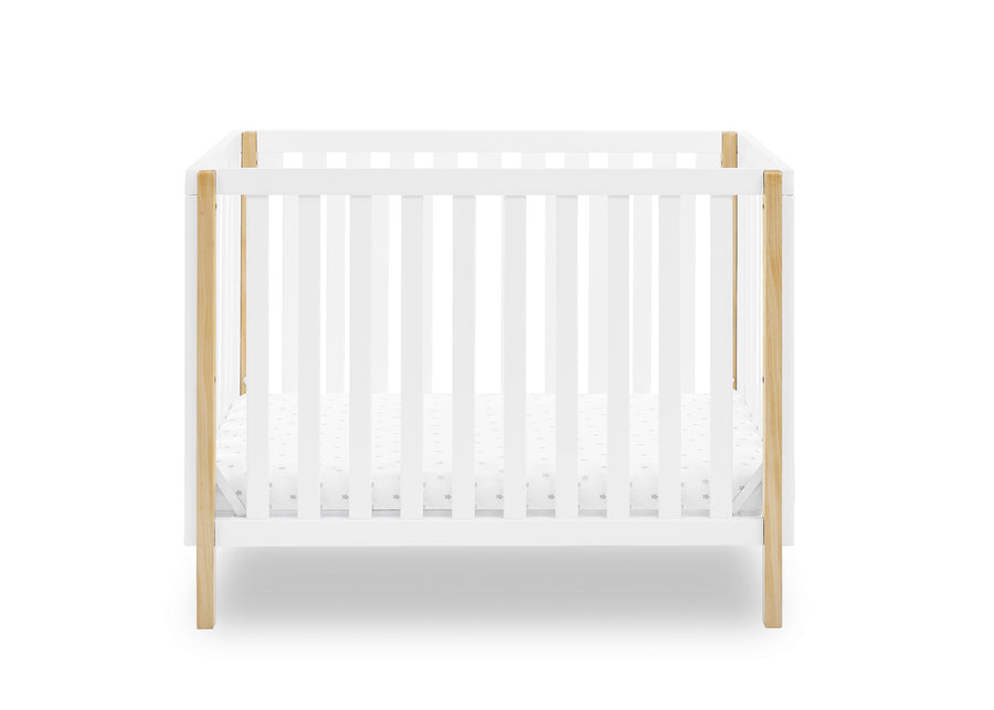 Bianca White with Natural (123) 9-Gio Mini Crib with 2.75-Inch Mattress