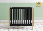 Ebony with Natural (1482) 14-Gio Mini Crib with 2.75-Inch Mattress