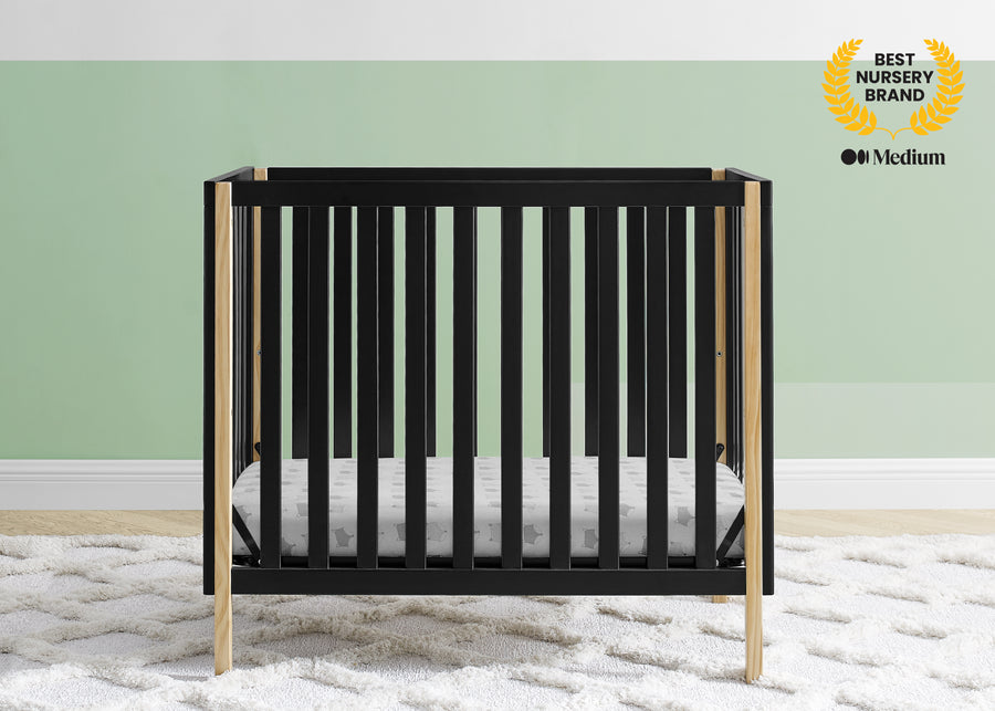 Ebony with Natural (1482) 14-Gio Mini Crib with 2.75-Inch Mattress