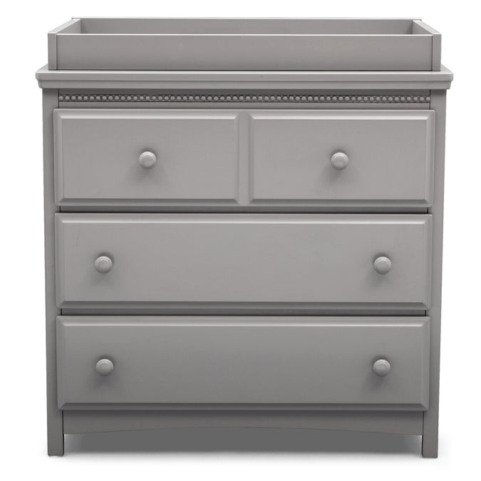 DCB:Grey (026) 6-Emerson 3 Drawer Dresser with Changing Top and Interlocking Drawers