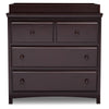 DCB: Dark Chocolate (207) 12-Emerson 3 Drawer Dresser with Changing Top and Interlocking Drawers
