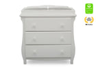 Bianca White (130) 2-Lancaster 3 Drawer Dresser with Changing Top and Interlocking Drawers