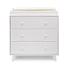 DCB:White (100) 5-Ava 3 Drawer Dresser with Changing Top and Interlocking Drawers