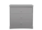 Grey (026) 10-Sutton 3 Drawer Dresser with Changing Top and Interlocking Drawers