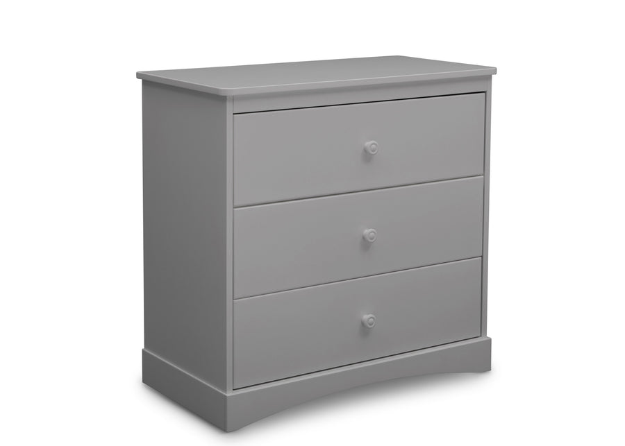 Grey (026) 11-Sutton 3 Drawer Dresser with Changing Top and Interlocking Drawers