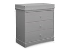 Grey (026) 3-Sutton 3 Drawer Dresser with Changing Top and Interlocking Drawers